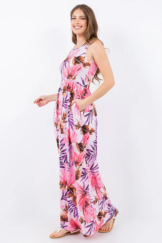 Style 5203 Tropical Maxi Dress Plus