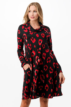 Style 5690 Black & Red Print Dress