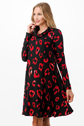 Style 5690 Black & Red Print Dress Plus