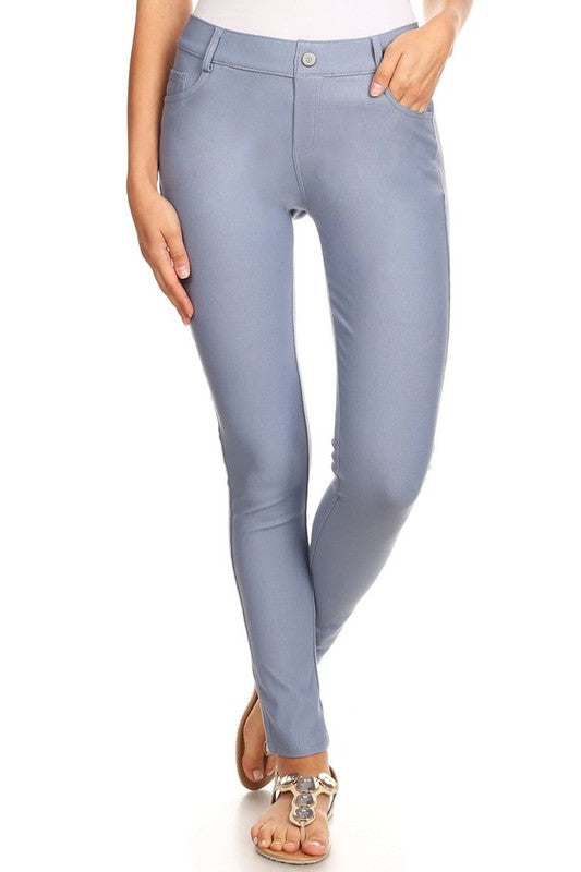 Style 201 Slate Grey Classic Solid Super Stretch Jeggings