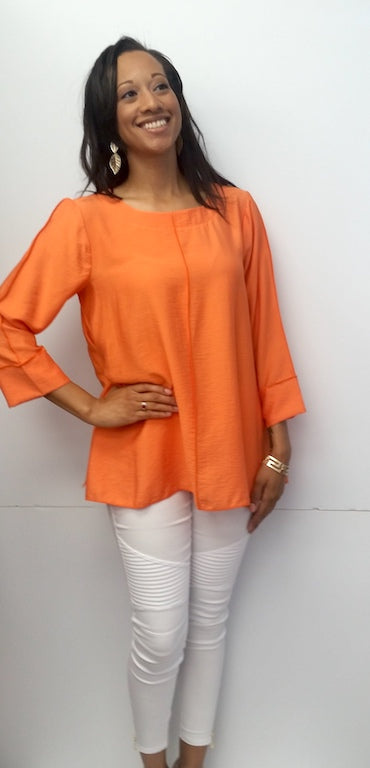 687 Bright Orange Seam Top