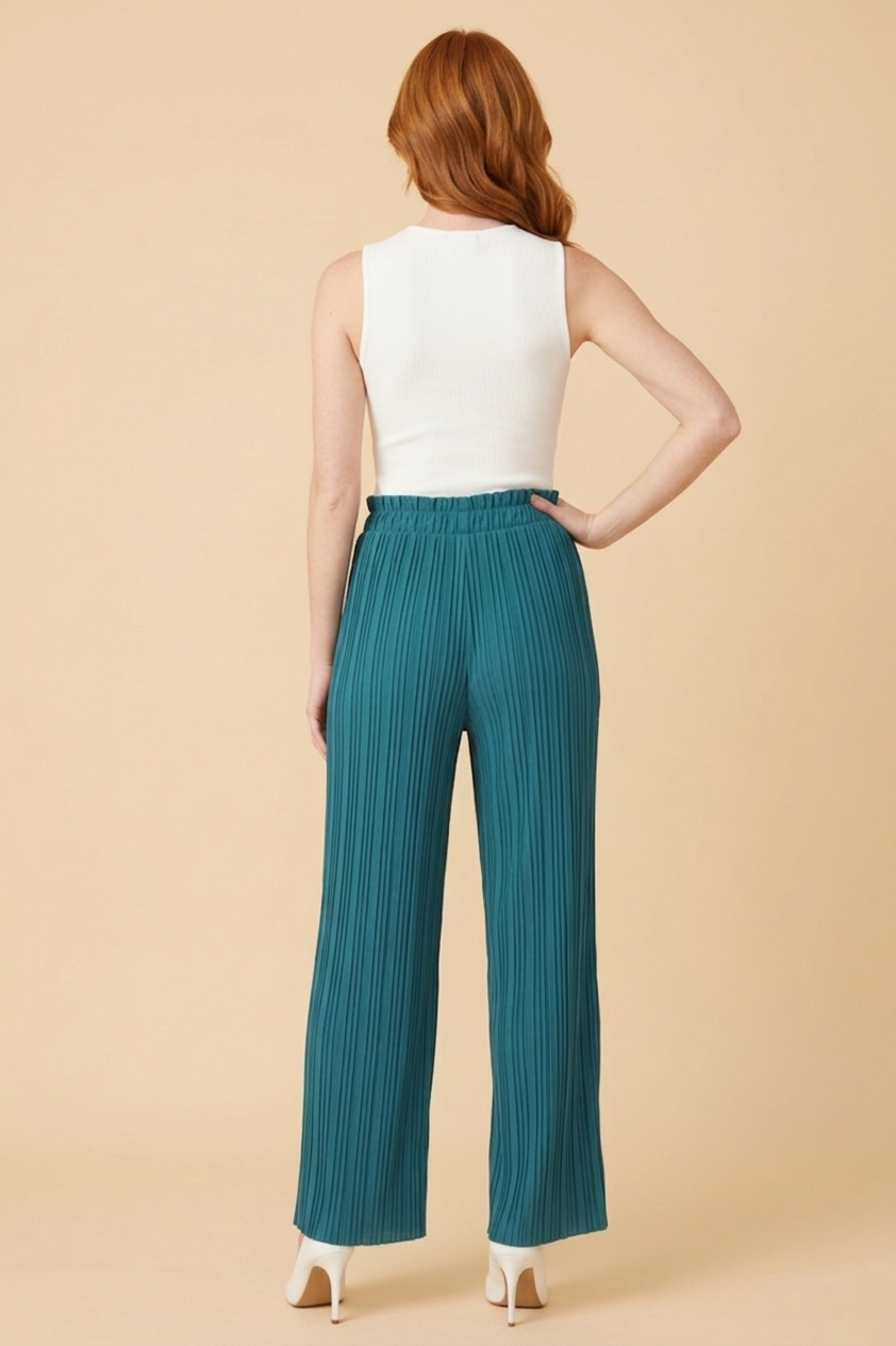 901 Crystal Blue Pleated Pants