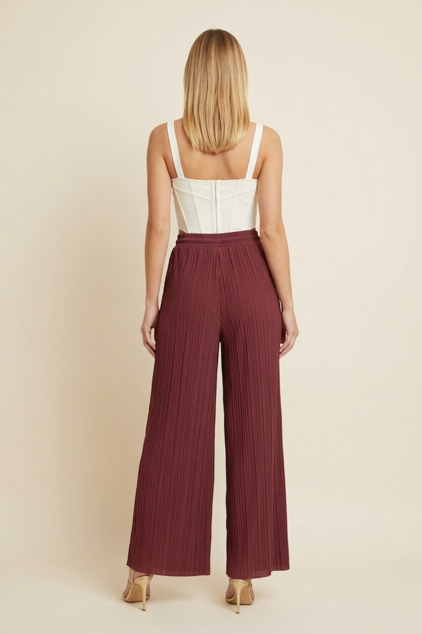 902 Burgundy Pleated Pants