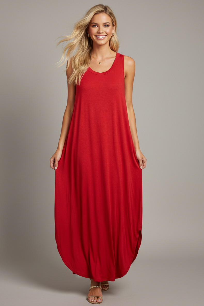 9073 Scarlet Showstopper Sleeveless Maxi Dress