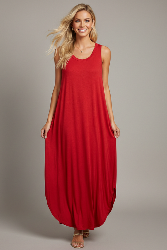 9073 Scarlet Showstopper Sleeveless Maxi Dress