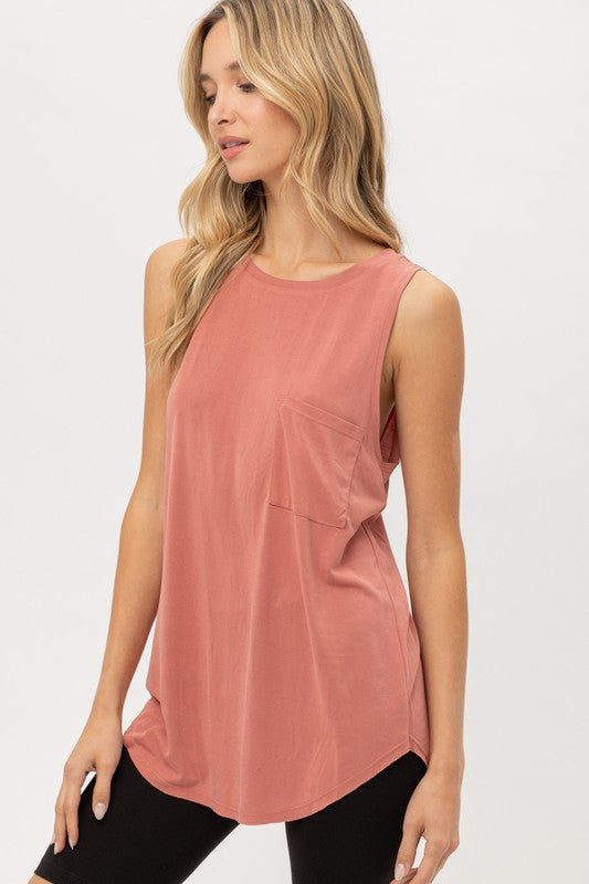 2923 Terra Knit Solid Sleeveless Tank Top