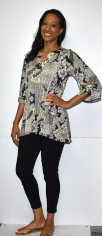 3020 Silver Printed Top