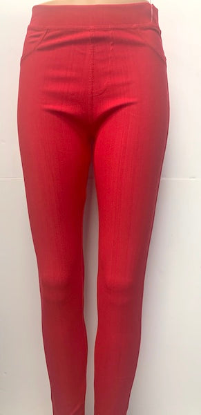 J04 Red Tummy Tuck Jeggings