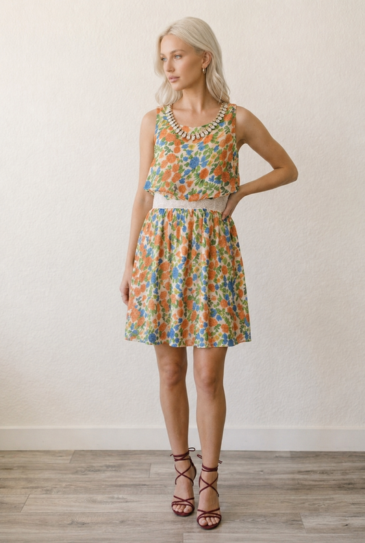 720 Bright Blooms Dress with Crystal Detail