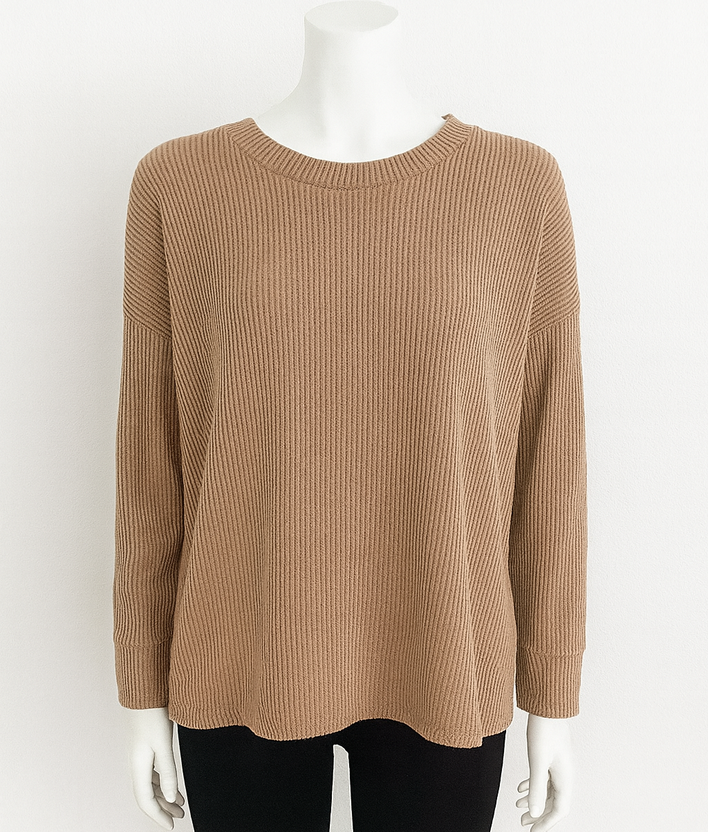 4594 Beige Ribbed Long Sleeve Top & Pants and 5635 Pants Set