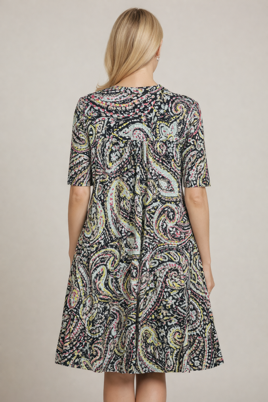 5086 Midnight Carnival Boho Paisley Dress with side pockets