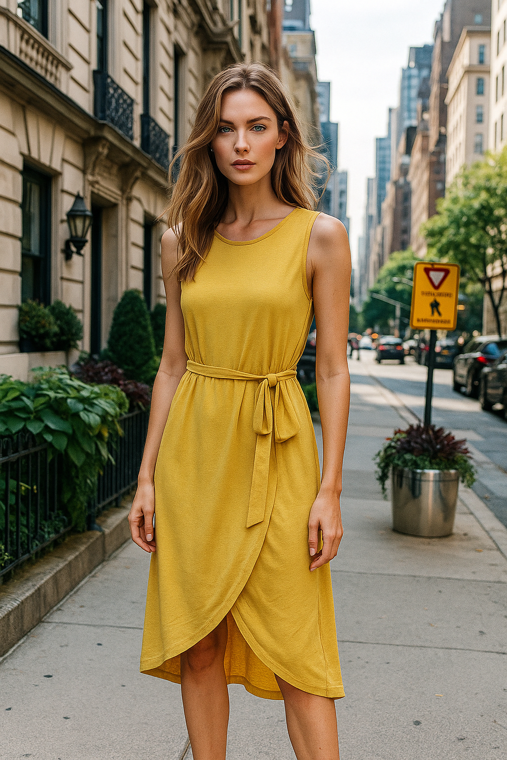 628 Sunlit Chic Tie-Waist Dress