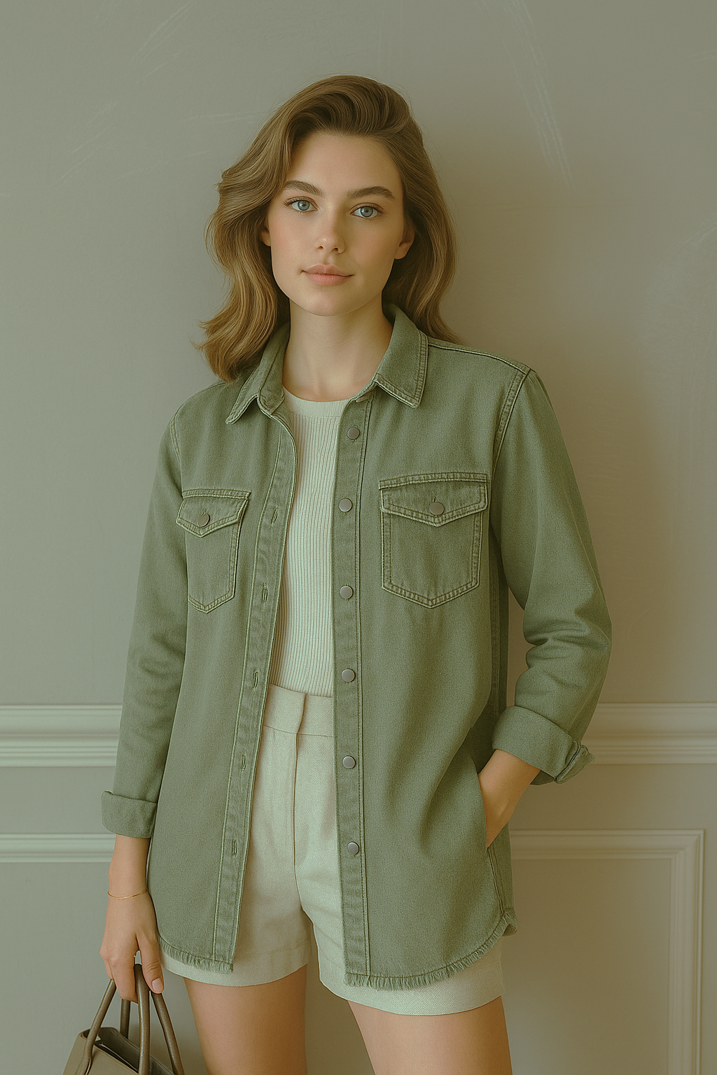 110 Denim Distressed Sage Jacket