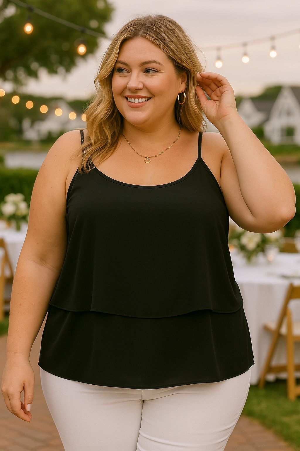 3510 Midnight Layered Cami Top