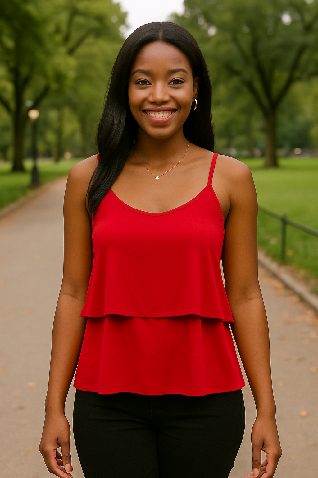 3510 Cherry Layered Cami Top