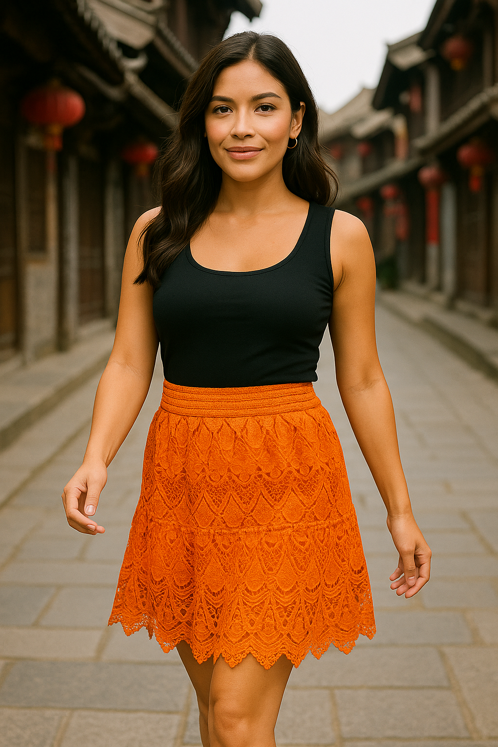 030 Tangerine Dream Lace Skirt