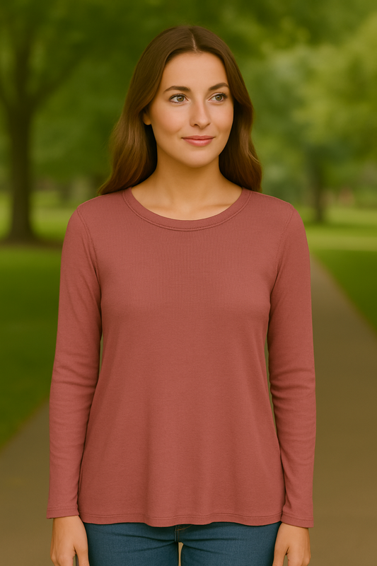 Waffle Knit Rose Top