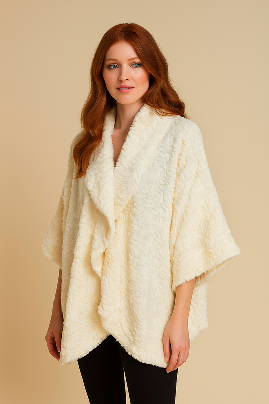 204 Cream Chic Faux Fur Cardigan