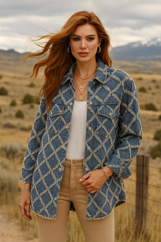 14480 Lattice Denim Jacket