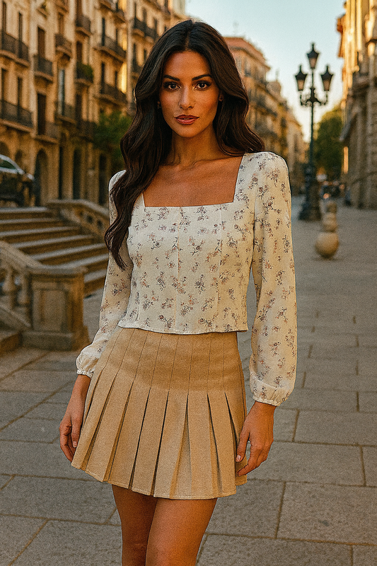 10164S Smocked Ivory Top