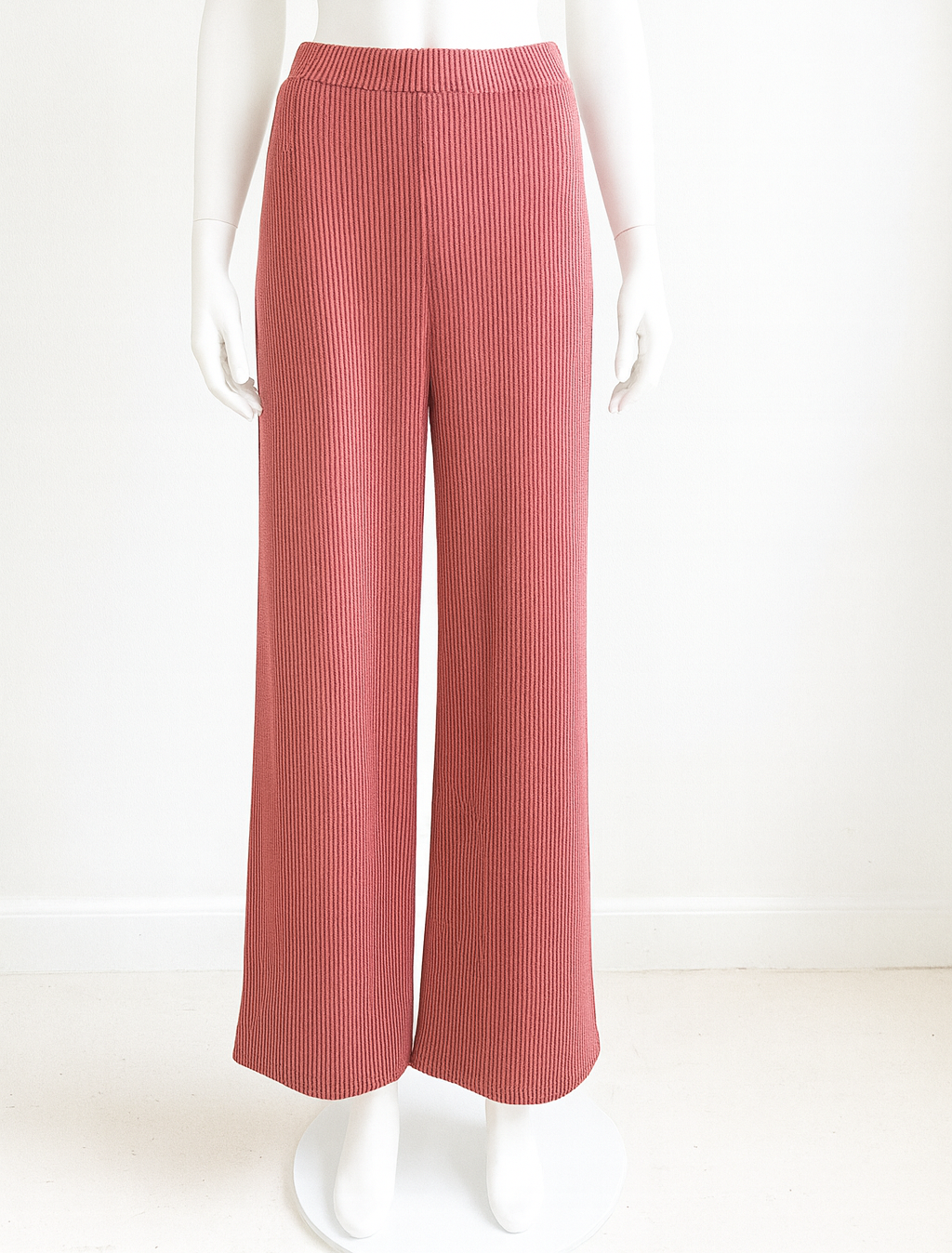 5535 Crimson Chic Ribbed Long Sleeve Top & Pants Set