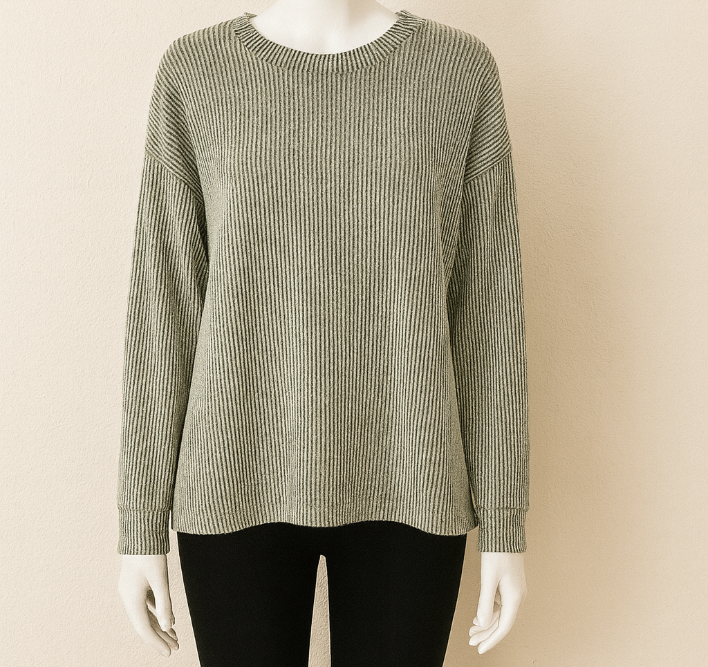 4594 Sage Textured Ribbed Top & Pants and 5635 Pants Set