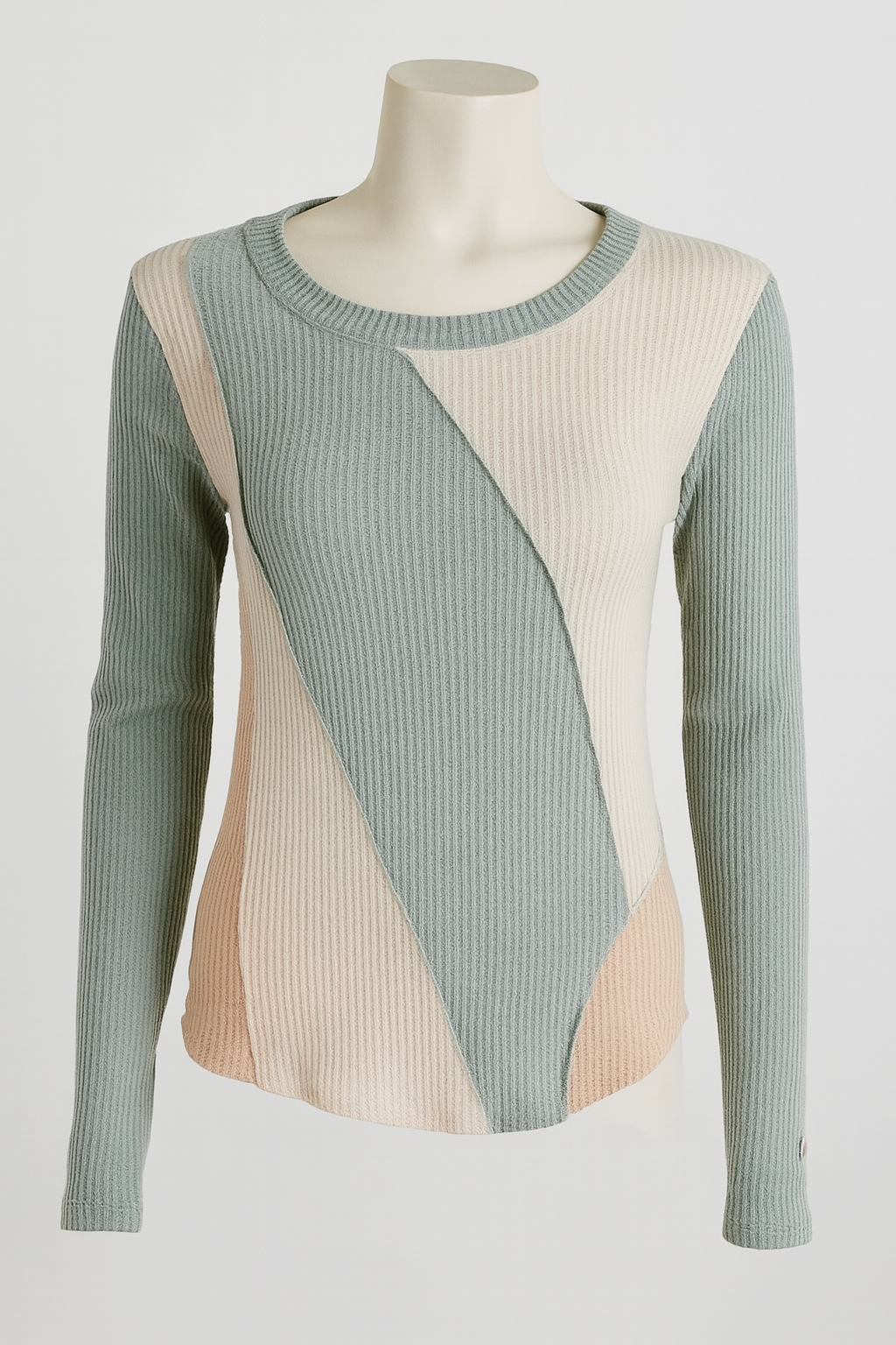 4804 Colorblock Ribbed Luxe Long Sleeve and 5635 Lounge Ribbed Pants Set