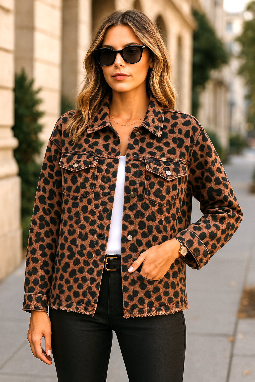314  Wild Charm Cropped Leopard Jacket