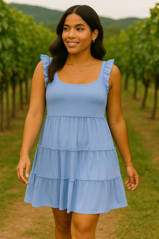 8372 Coastal Breeze Ruffle Dress