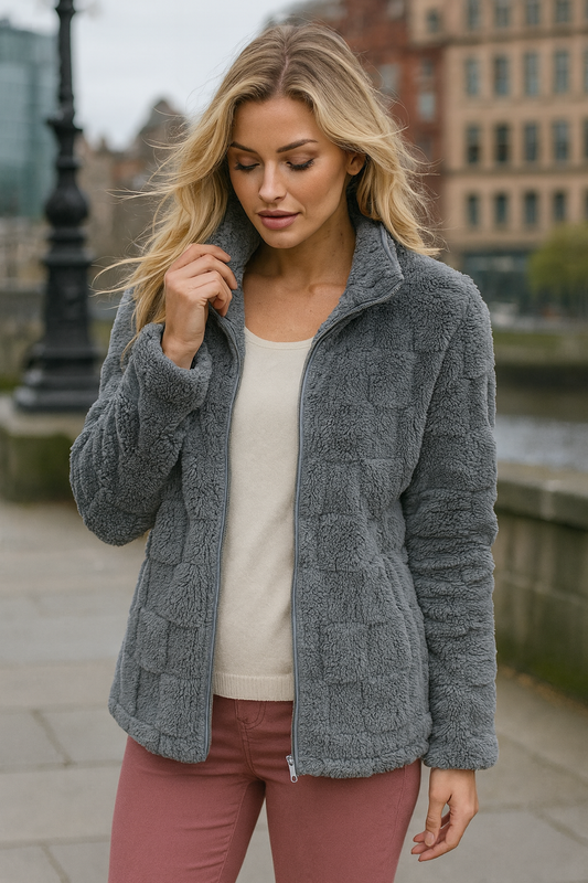 23201 Cozy Cloud Gray Fleece Jacket