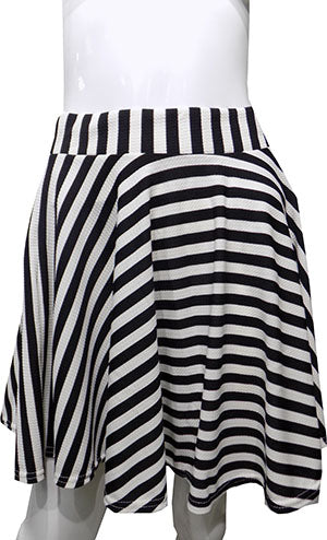 Black/White Stripe Printed Skirt