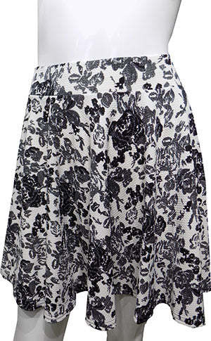 Black/White Floral Printed Skirt