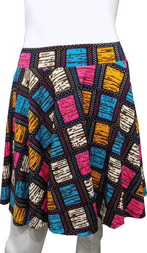Multi Color Square Printed Skirt