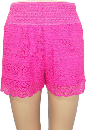 SH03 Fuschia Crochet Shorts