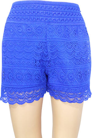 SH03 Blue Crochet Shorts