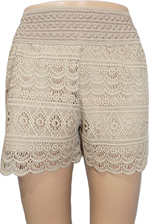 SH03 Taupe Crochet Shorts