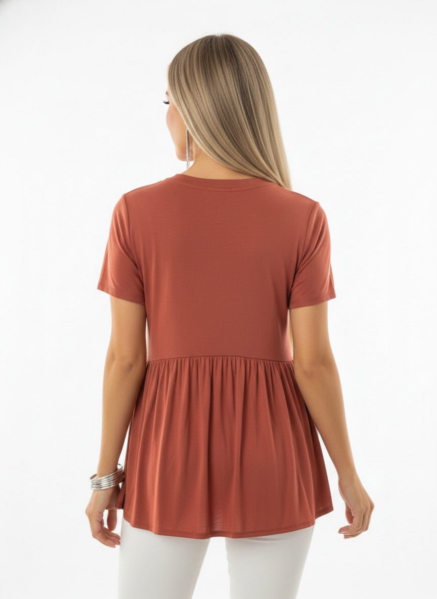 7209 Canyon Rust with Flowy Hem Top