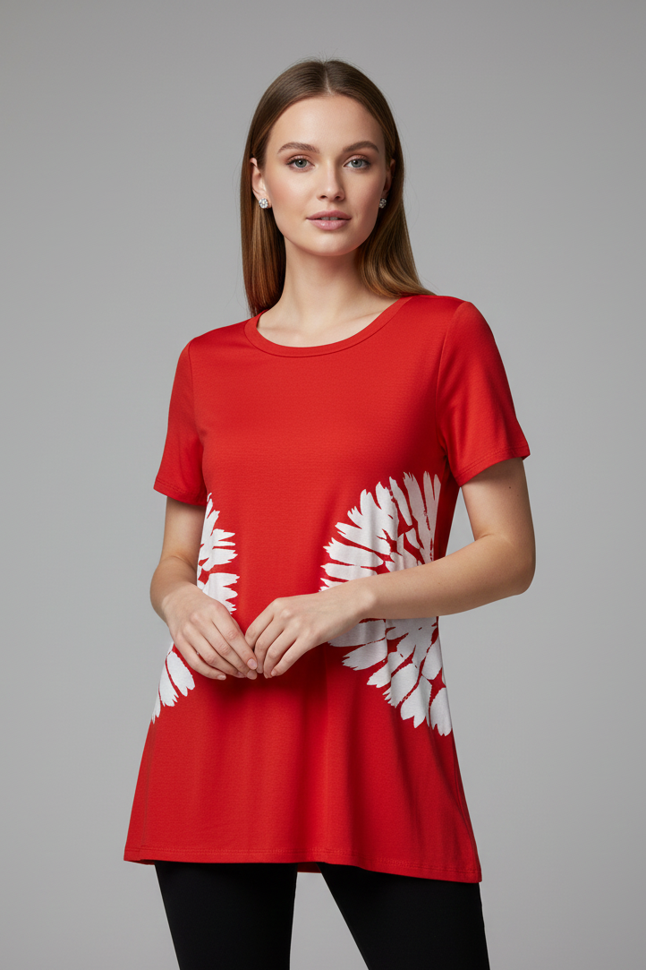 83748 Red Bloom Blouse