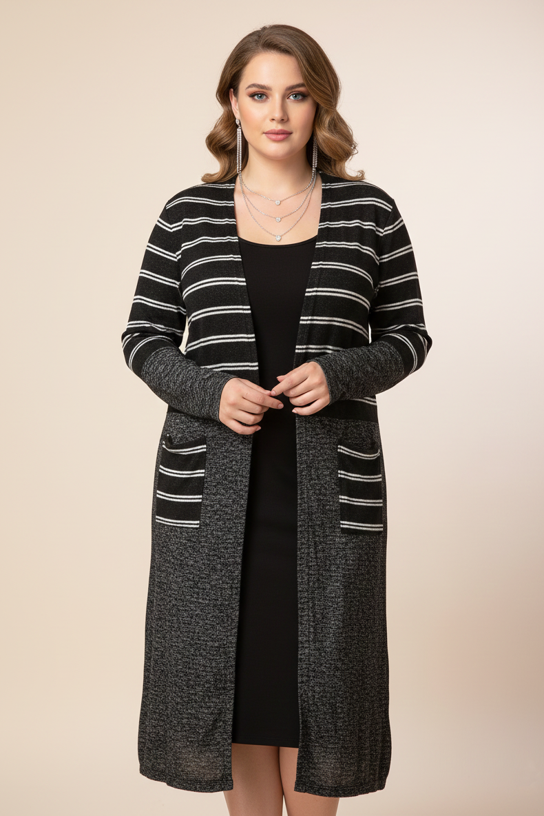 5955S Midnight Stripes Knit Cardigan