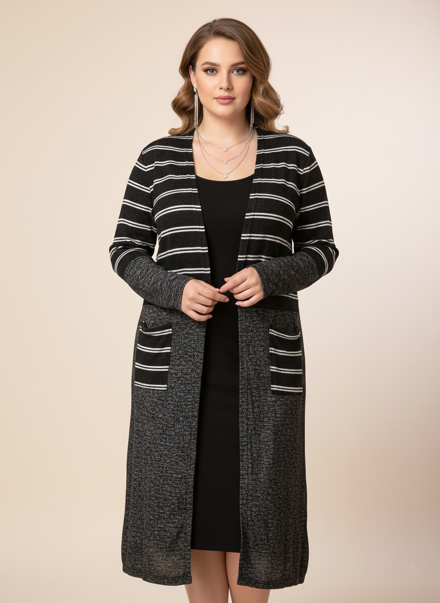 5955S Midnight Stripes Knit Cardigan