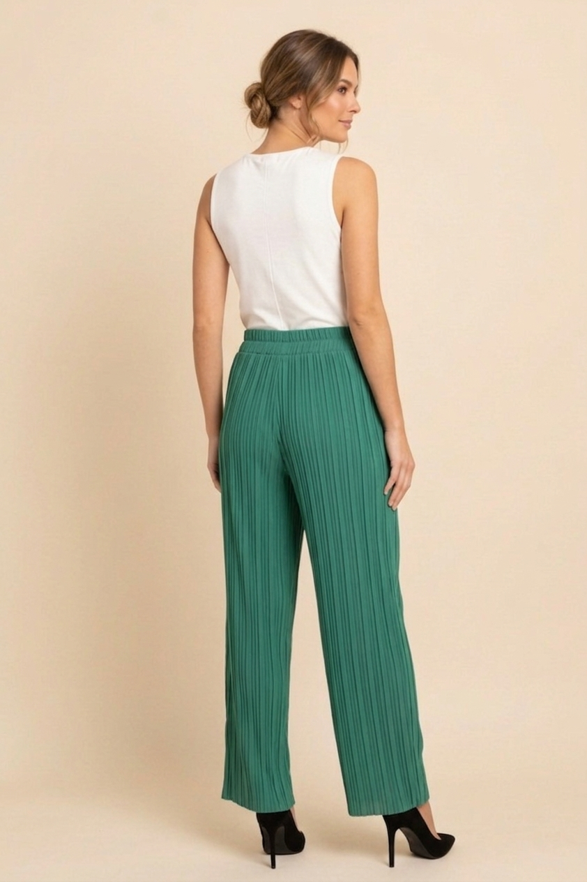 901 Emerald Green Pleated Pants