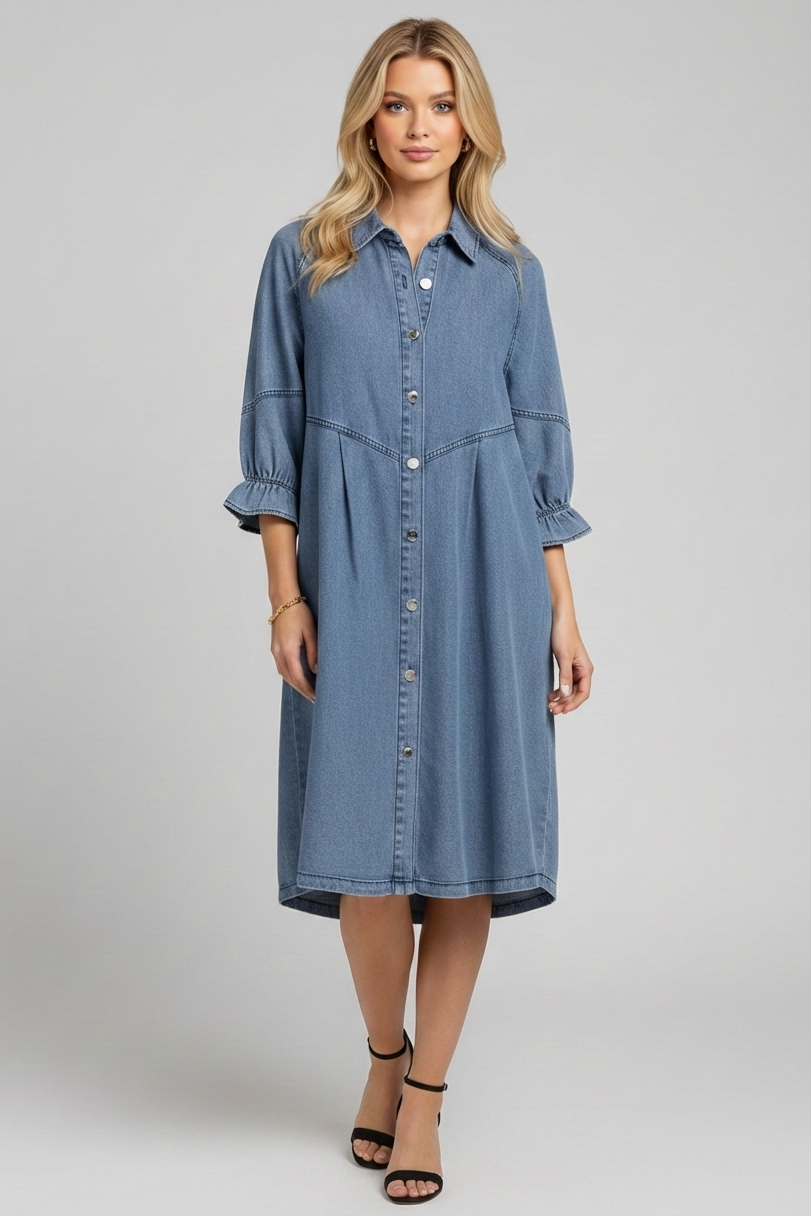 162 Blue Chic Denim Dress