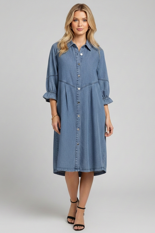 162 Blue Chic Denim Dress