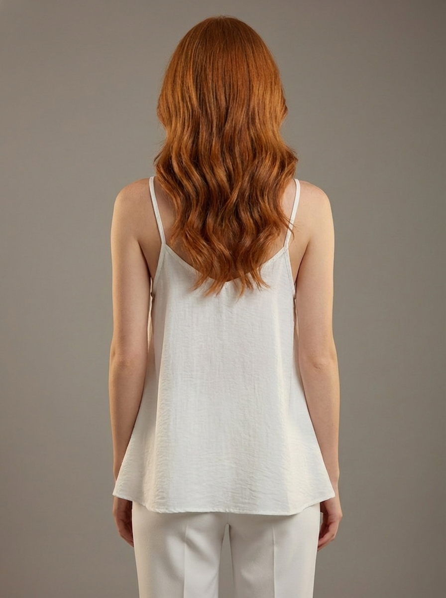 4129 White Cloud Sleeveless V-Neck Top