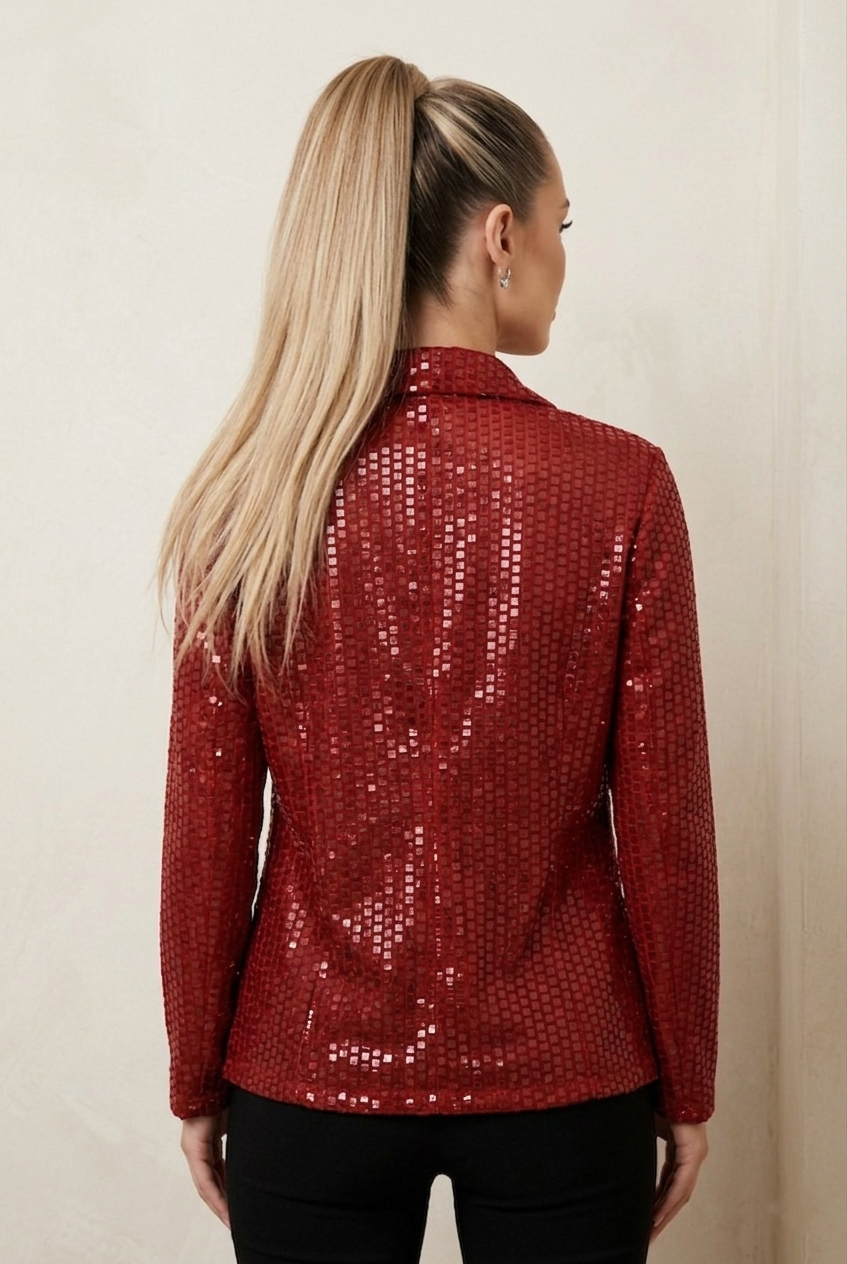 2496 Ruby Shimmer Zip Jacket