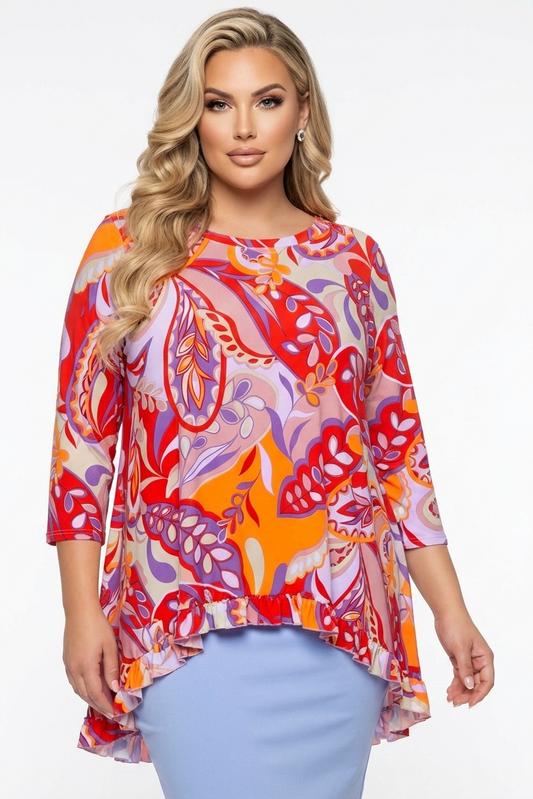 50827 Coral Orchid Blouse Plus