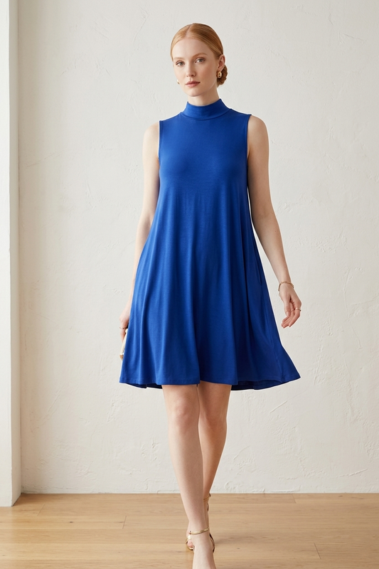 2905 Cobalt Blue Sleeveless Pocket Dress