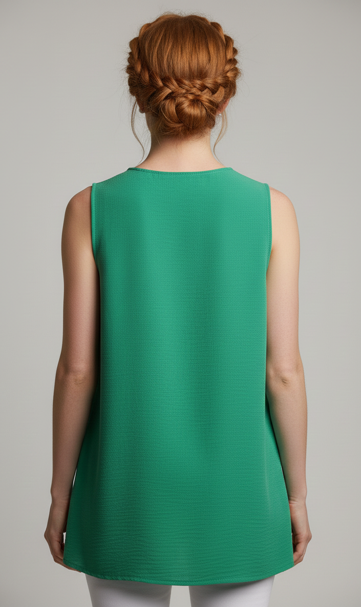 5513 Green V-Neck Blouse