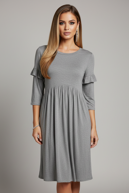 4027 Gray Midi Dress