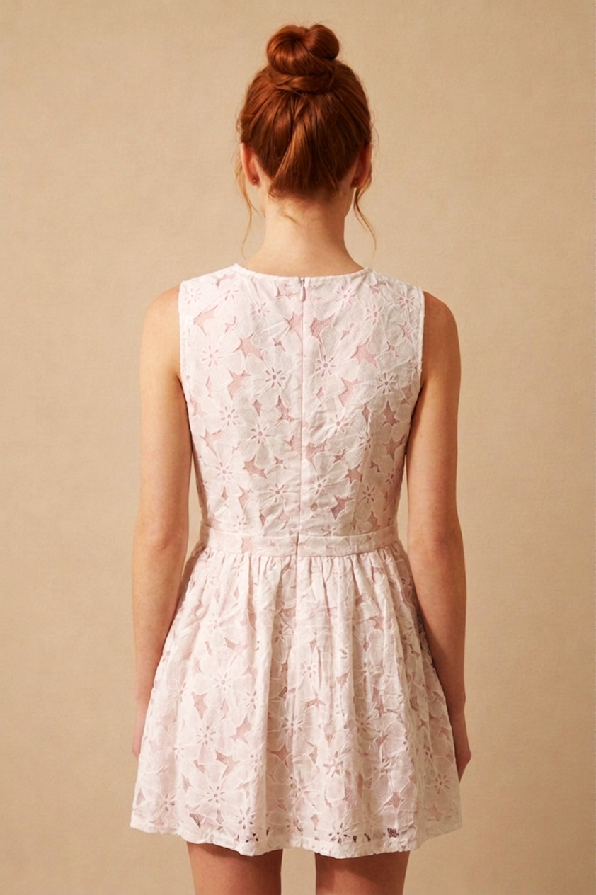 213156 Dreamy Floral Lace Mini Dress
